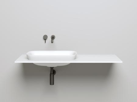 Раковина из искусственного камня S-Sense Salini Marea 1802102G 60х40 полувстраиваемая цвет белый без отверстий под смеситель